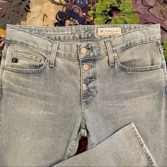 AG for Anthropologie Nolan Ankle Button Fly Jeans-Like NEW-27R - Picture 5 of 7